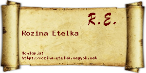 Rozina Etelka névjegykártya